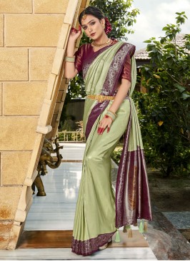 Sea Green Silk Traditional Saree