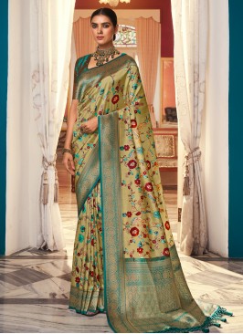 Sea Green Weaving Art Silk Classic Saree