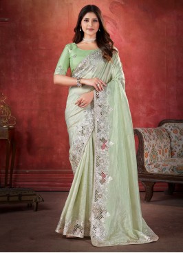 Sea Green Zari Festival Saree