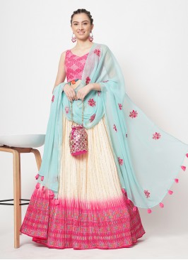 Sensational Multi Colour Silk Designer Lehenga Choli
