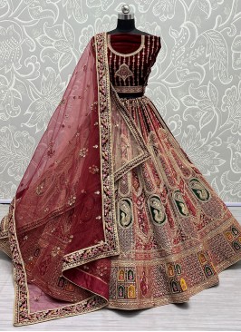 Sensational Velvet Long Choli Lehenga