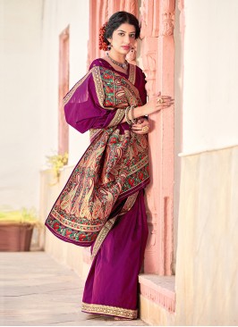 Sensational Weaving Banarasi Silk Purple Traditional Saree
