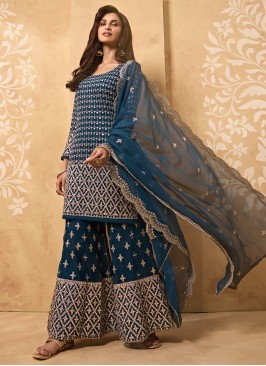 Sensible Blue Festival Designer Pakistani Suit