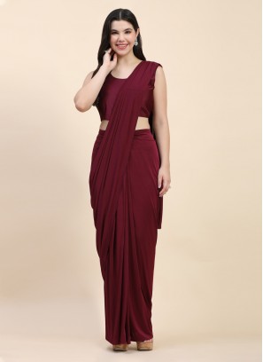 Sequins Imported Trendy Saree in Maroon