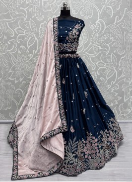 Sequins Silk Trendy Lehenga Choli in Morpeach 