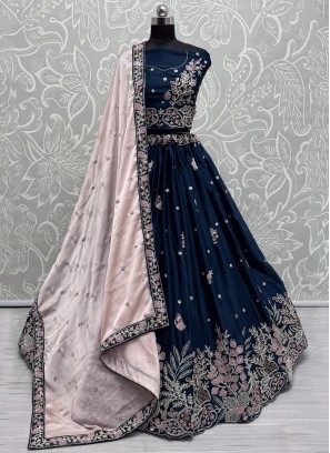 Sequins Silk Trendy Lehenga Choli in Morpeach 