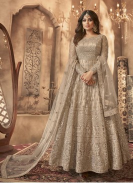 Shamita Shetty Floor Length Anarkali Suit For Festival