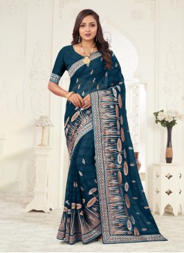 Shimmer Designer Saree in Blue