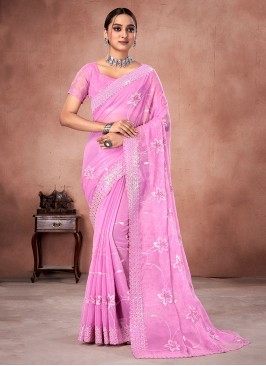 Shimmer Saree in Pink