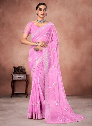 Shimmer Saree in Pink