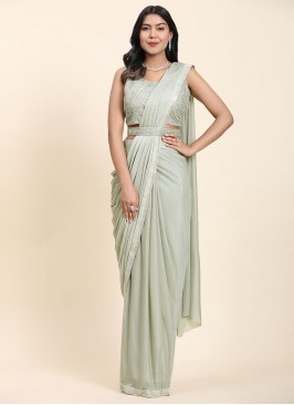 Shimmer Sea Green Classic Designer Saree