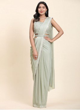 Shimmer Sea Green Classic Designer Saree