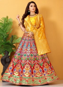 Sightly Embroidered Banarasi Silk Lehenga Choli