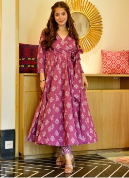 Sightly Pink Digital Printed Cotton Silk Flaired G