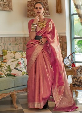 Sightly Pink Engagement Bollywood Saree