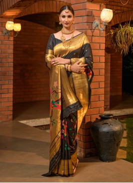 Silk Black Designer Saree