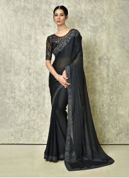 Silk Border Classic Saree in Black