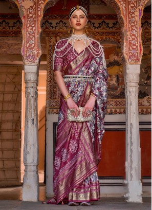 Silk Casual Saree in Multi Colour