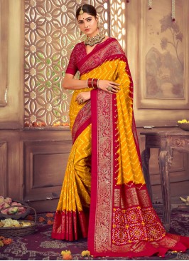 Silk Casual Saree in Mustard