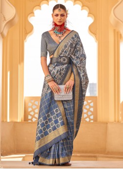 Silk Classic Saree in Blue