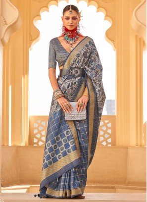 Silk Classic Saree in Blue