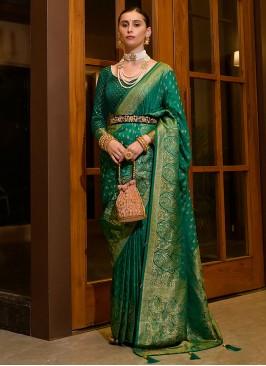 Silk Classic Saree in Green