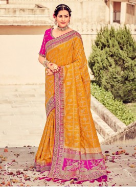 Silk Classic Saree in Mustard