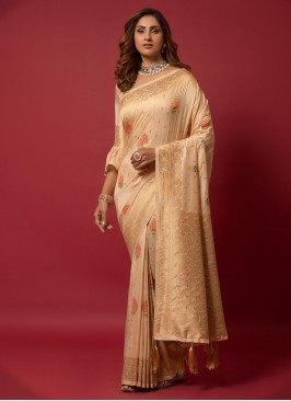 Silk Contemporary Saree in Cream