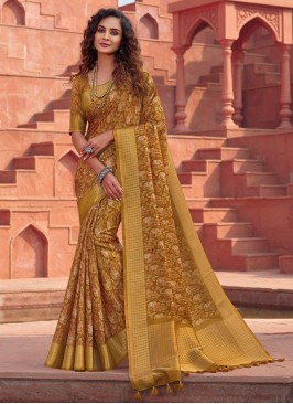 Silk Contemporary Style Saree in Multi Colour
