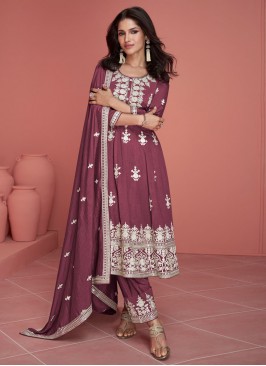 Silk Designer Salwar Suit in Pink