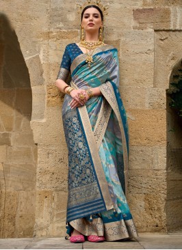 Silk Designer Saree in Blue