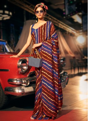 Silk Digital Print Classic Saree in Multi Colour