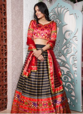 Silk Digital Print Designer Lehenga Choli in Multi Colour