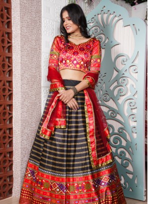 Silk Digital Print Designer Lehenga Choli in Multi Colour