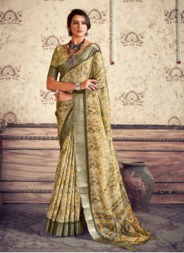 Silk Gota Work Mustard Designer Saree