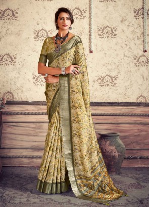 Silk Gota Work Mustard Designer Saree