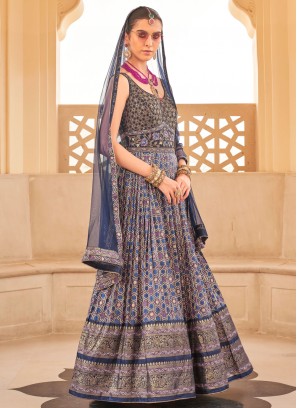 Silk Gown  in Multi Colour
