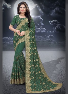 Silk Green Classic Designer Saree