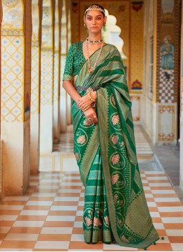 Silk Green Contemporary Saree