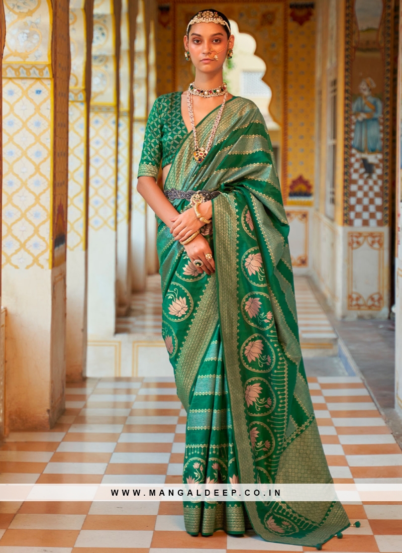 Silk Green Contemporary Saree