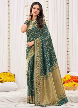 Silk Green Contemporary Saree