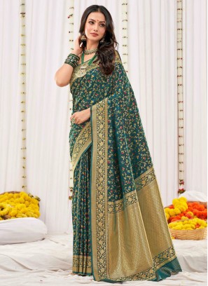 Silk Green Contemporary Saree