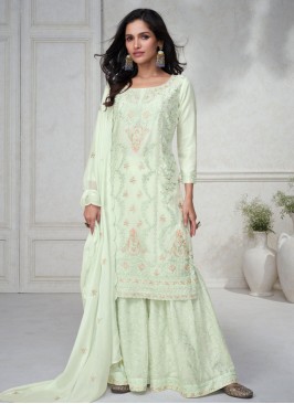 Silk Green Designer Salwar Kameez