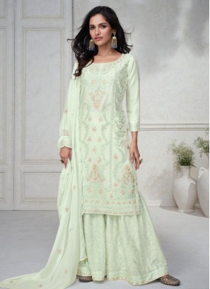 Silk Green Designer Salwar Kameez