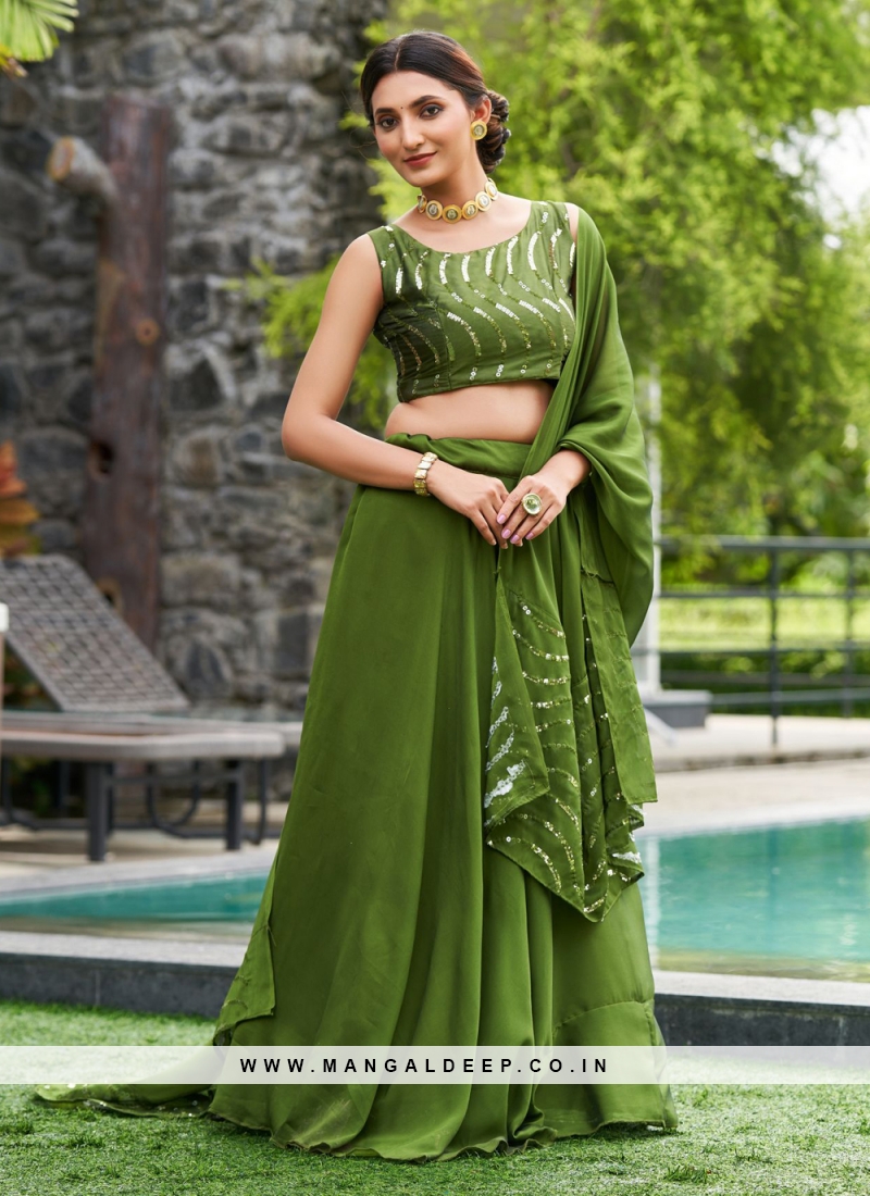 Green plain lehenga store