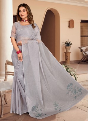 Silk Grey Contemporary Saree