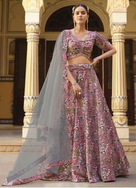 Silk Lace Mauve  Lehenga Choli