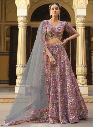 Silk Lace Mauve  Lehenga Choli