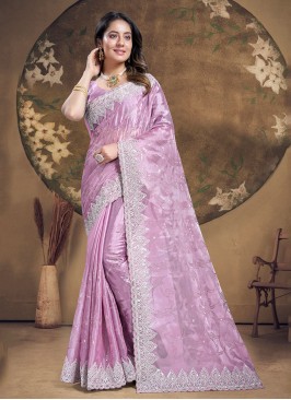 Silk Lavender Contemporary Saree