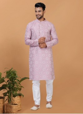 Silk Lavender Short Kurta